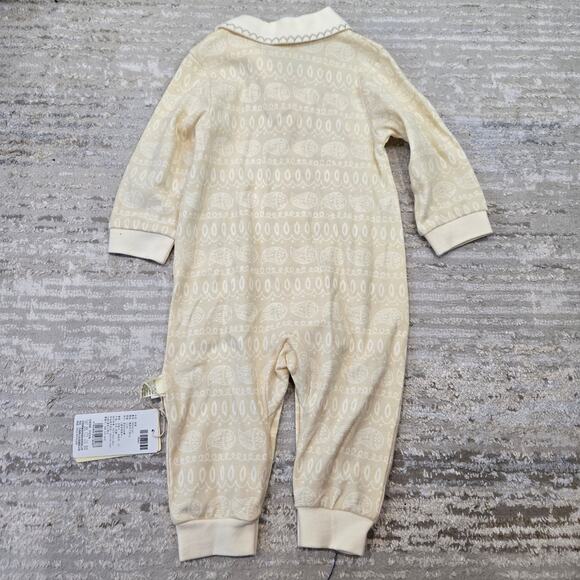 NWT Pure Born Organic Cotton One Piece Outfit Butter Yellow Collared 0-3 Month - Picture 6 of 6